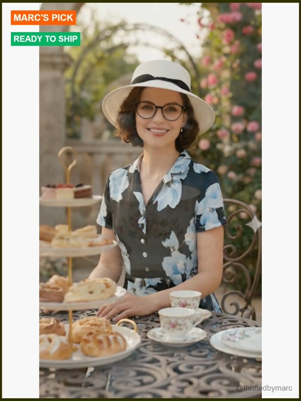 Vintage Tea Dress with Short Sleeves Cocktail Party Work Church Classic Swing - Picture 6 of 7